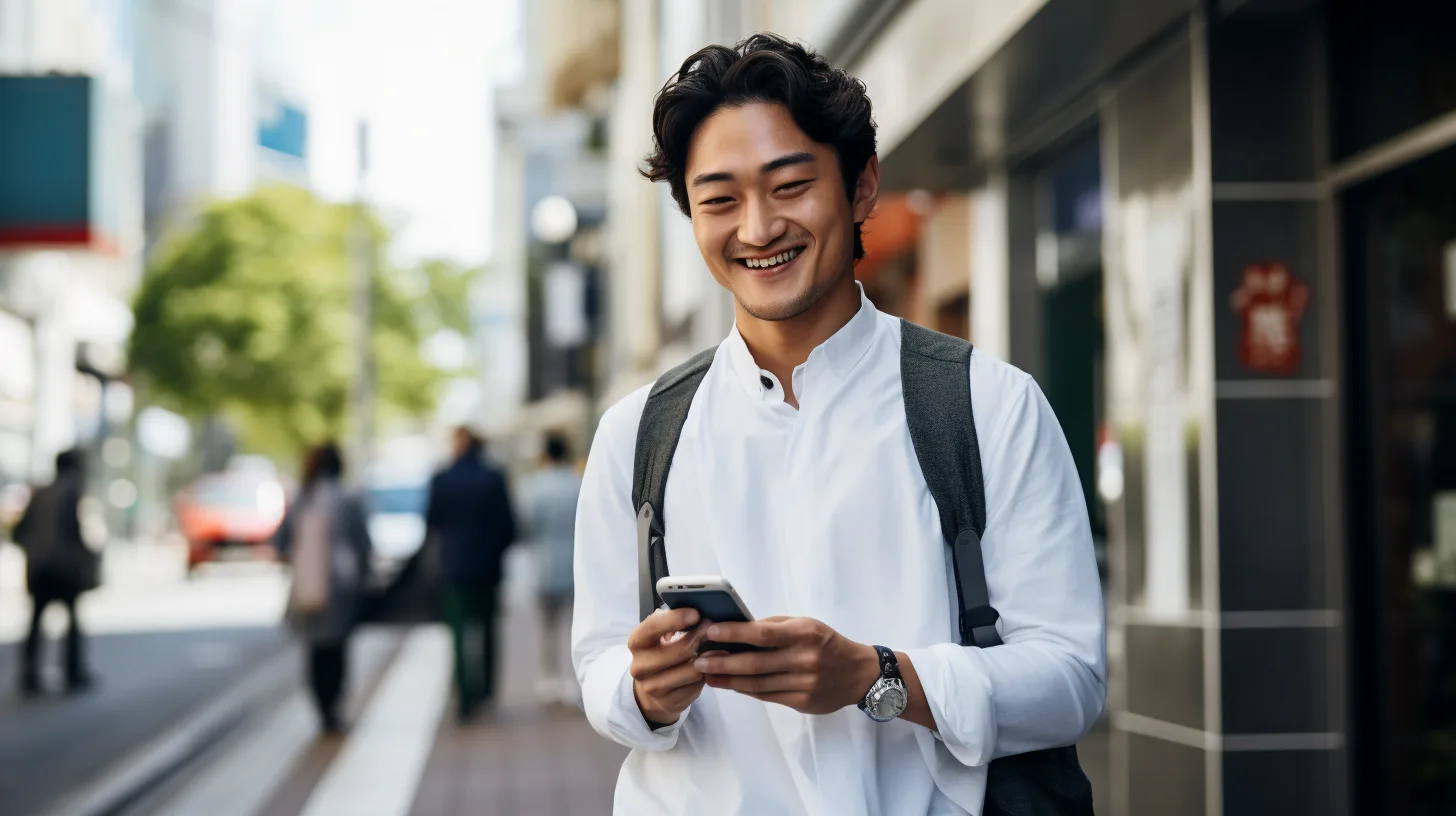 Japanese influencer with a phone