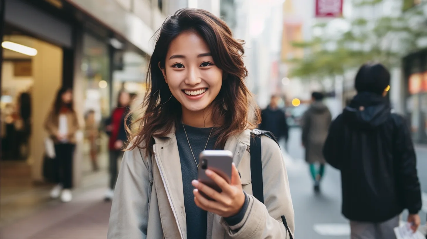 Japanese influencer with a phone